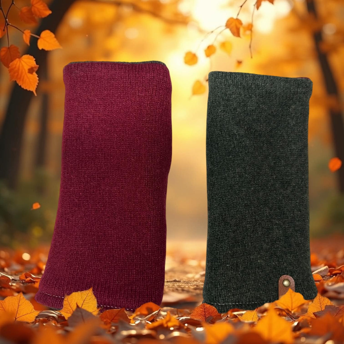Cashmere Reversible Fingerless Mittens