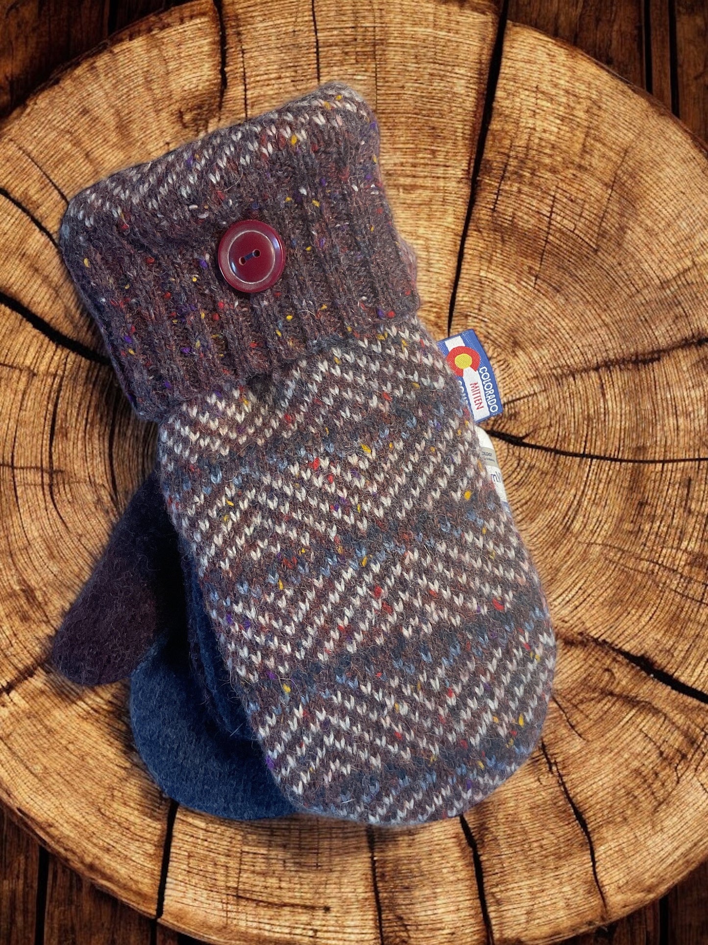 Women's Large Mittens Blue/Purple