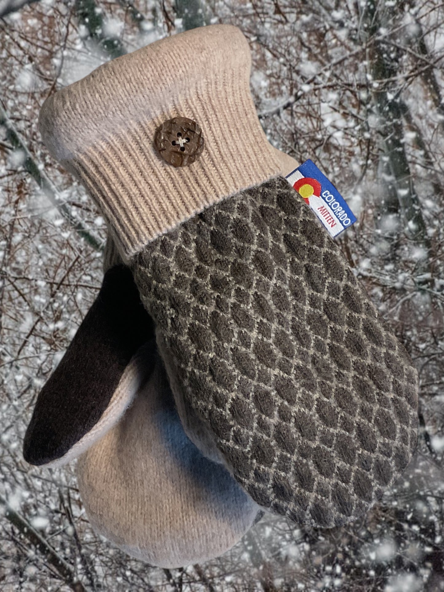 Kids Mittens Tan/Brown