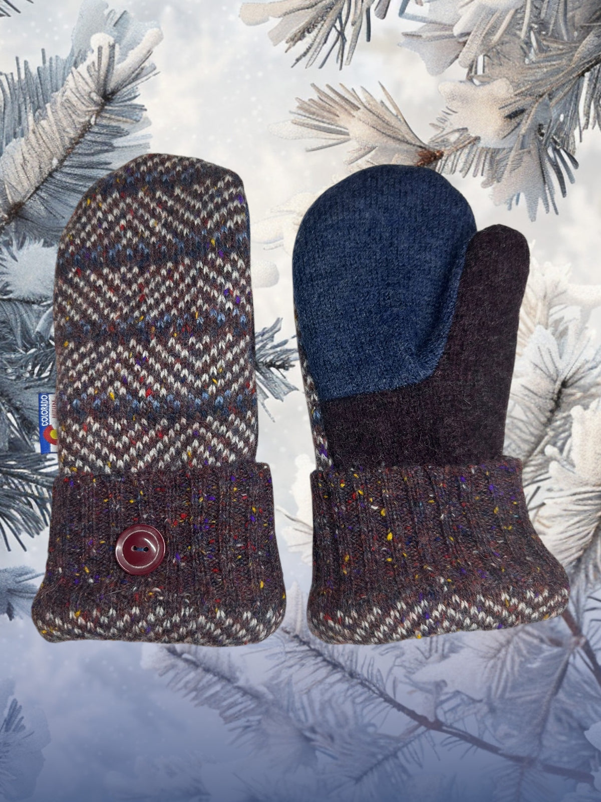 Women's Large Mittens Blue/Purple