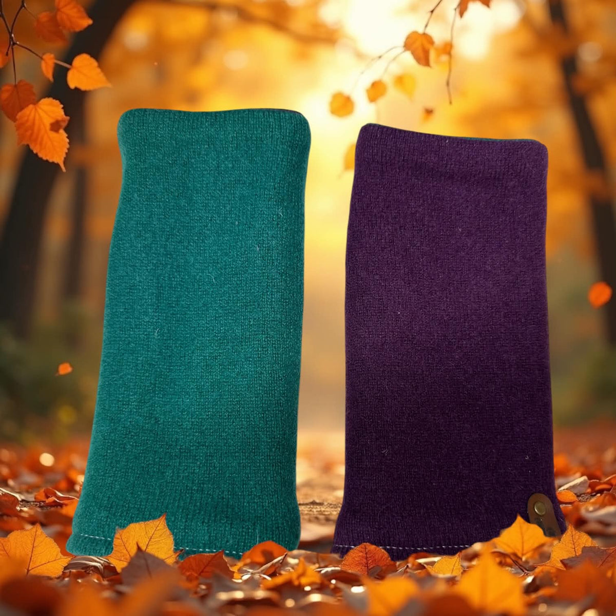Cashmere Reversible Fingerless Mittens