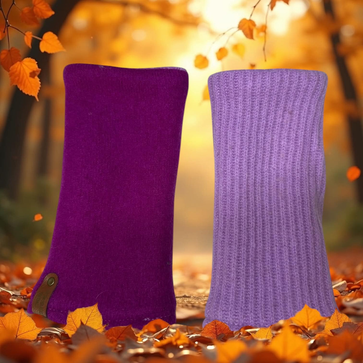 Cashmere Reversible Fingerless Mittens