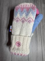 Women's Large Mittens  Pink/Blue