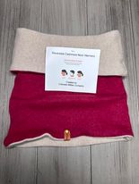 Cashmere Neck Warmer  Raspberry/Tan