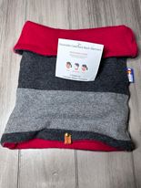 Cashmere Neck Warmer  Gray/Red