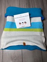 Cashmere Neck Warmer  Blue with Stripes