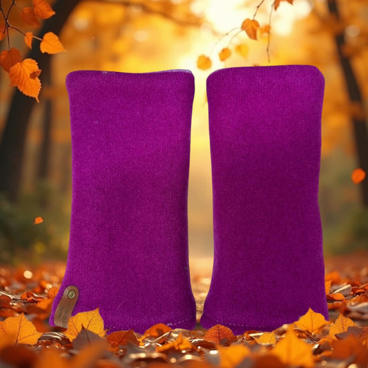 Cashmere Reversible Fingerless Mittens