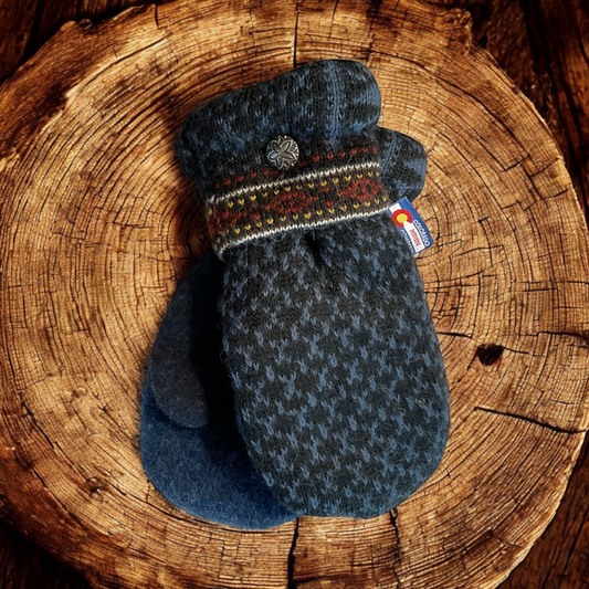 Women's Large Mittens  Blue