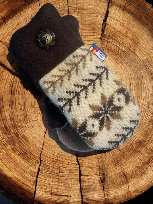 Women's Large Mittens. Brown/Tan