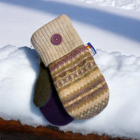 Women's Regular Mittens  Purple/Green