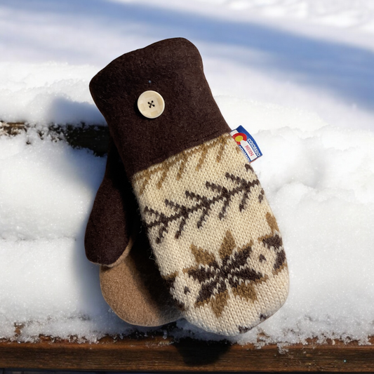 Women's Regular Mittens  Tan/Brown