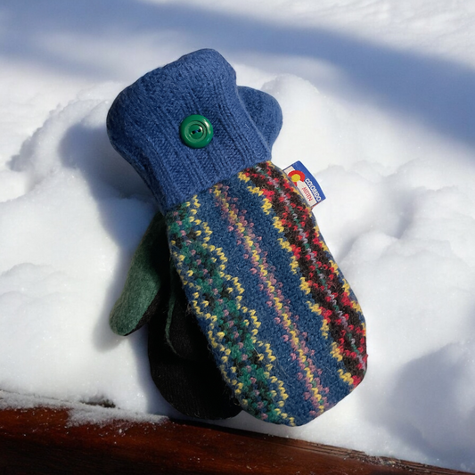 Women's Regular Mittens Blue/Green