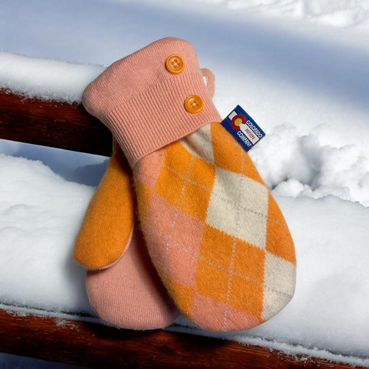 Women's Regular Mittens  Pink/Orange