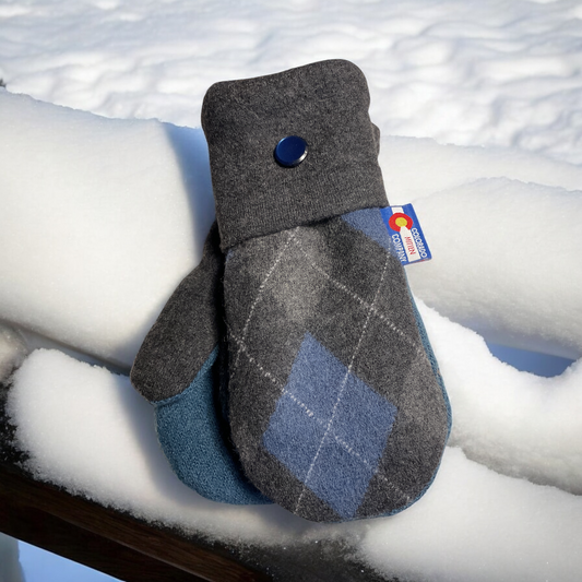 Women's Regular Mittens Gray/Blue