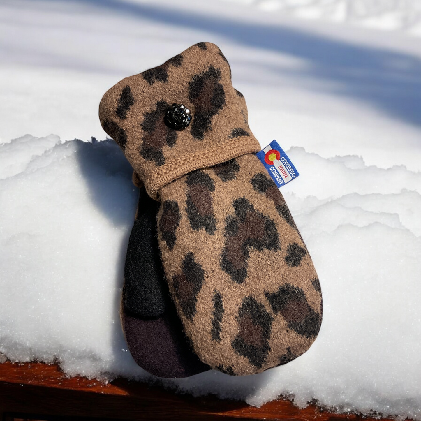 Women's Regular Mittens  Brown/Black