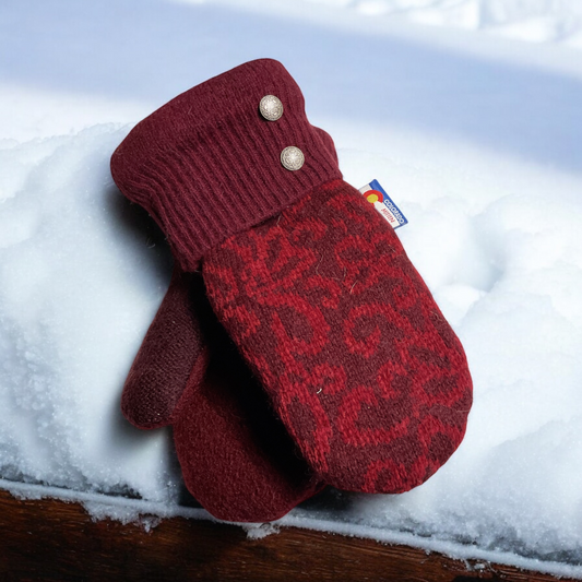 Women's Regular Mittens Maroon