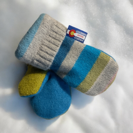 Toddler Mittens with stripes