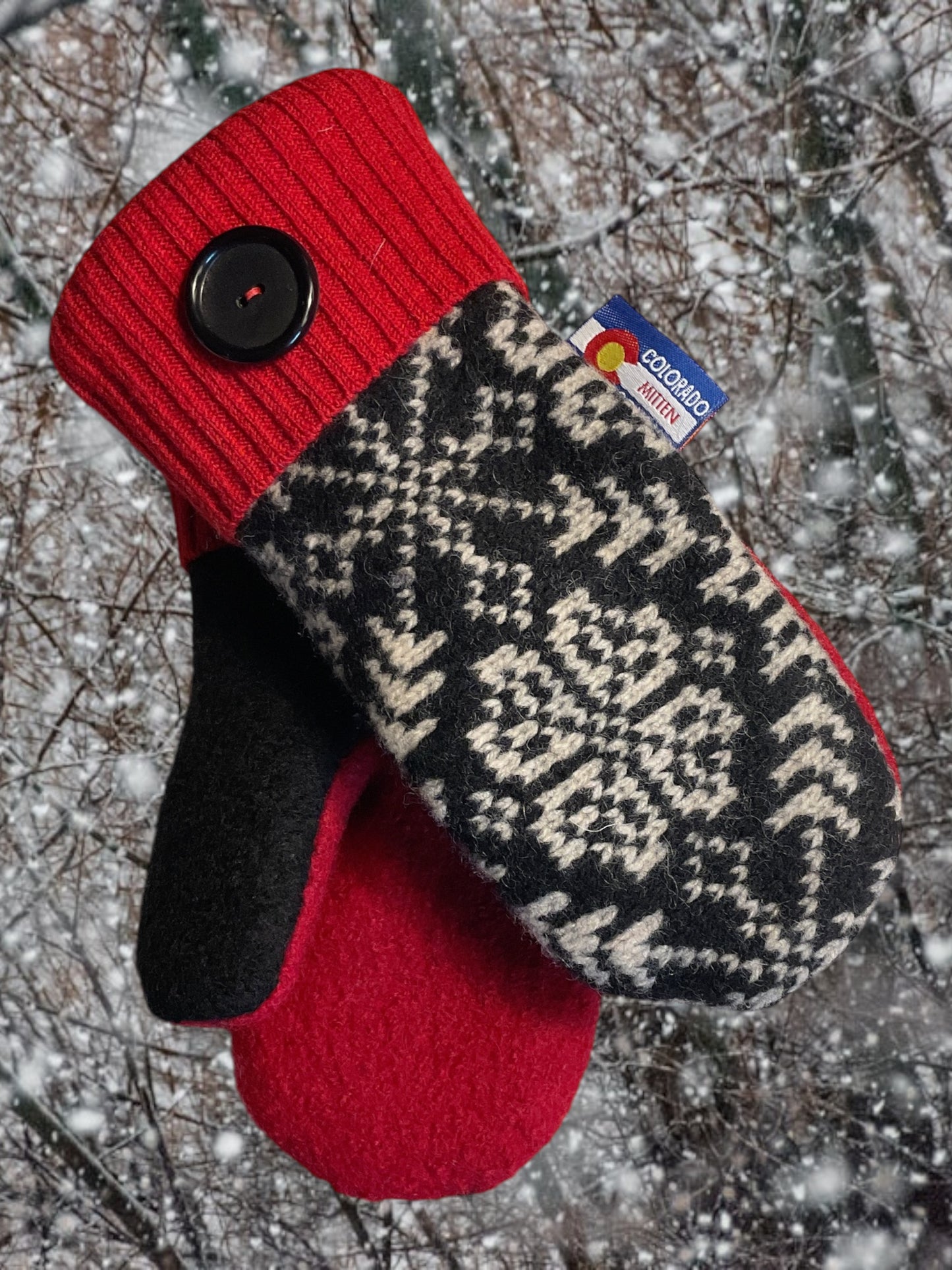 Kids Mittens Red/Black