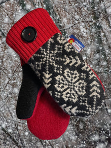 Kids Mittens Red/Black