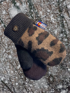 kids Mittens Brown/Tan