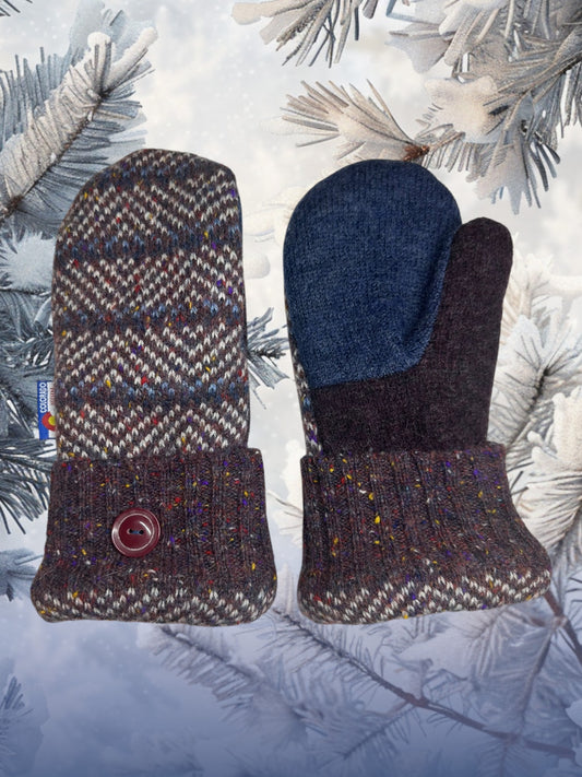 Women's Large Mittens  Blue/Purple